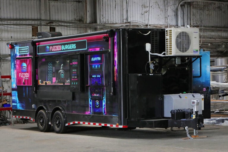 A custom food trailer in the SDG Trailers shop, from the SDG Trailers case study
